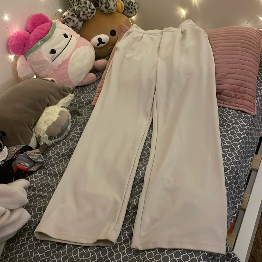 Charlotte Russe suit pants cream color and size small!